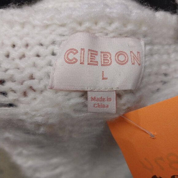 3374 Size Large Ciebon Beaded Pearl Sweater Cardigan - Picture 6 of 7